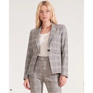 VERONICA BEARD gia glen plaid dickey jacket blazer blue multi gray gray size 12